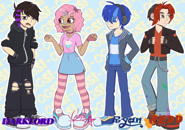 OGs Character lineup a theoretical show practice. A cast of quirky kids form their own artsy gang and get into trouble together.